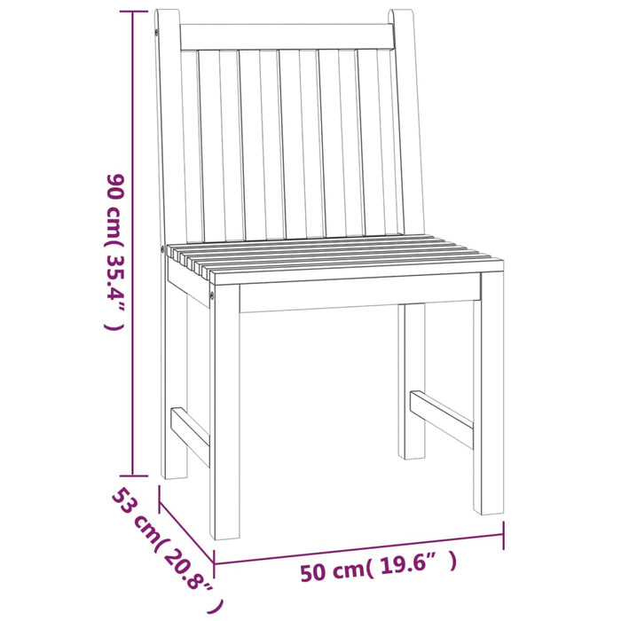 Set da Pranzo per Giardino 3 pz in Legno Massello di Teak cod mxl 78115