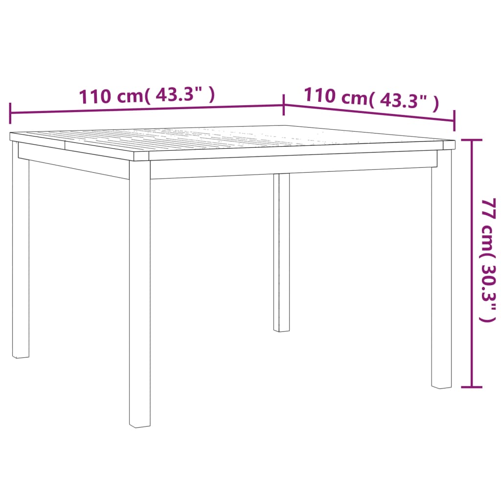 Set da Pranzo per Giardino 5 pz in Legno Massello di Teak cod mxl 78140