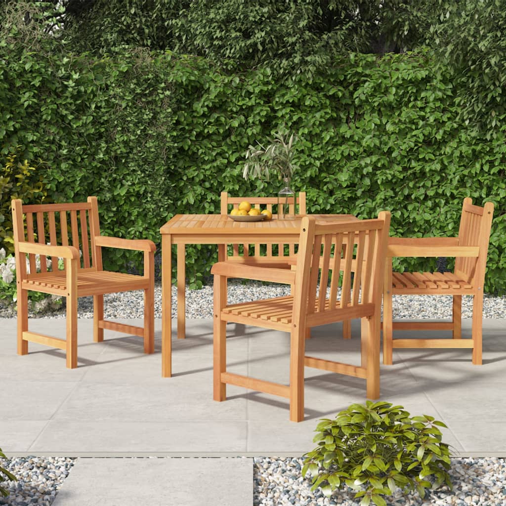 Set da Pranzo per Giardino 5 pz in Legno Massello di Teak cod mxl 78140