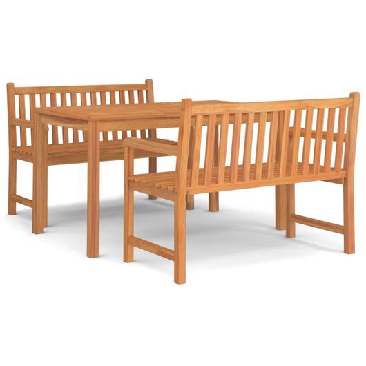 Set da Pranzo per Giardino 3 pz in Legno Massello di Teak cod mxl 44590