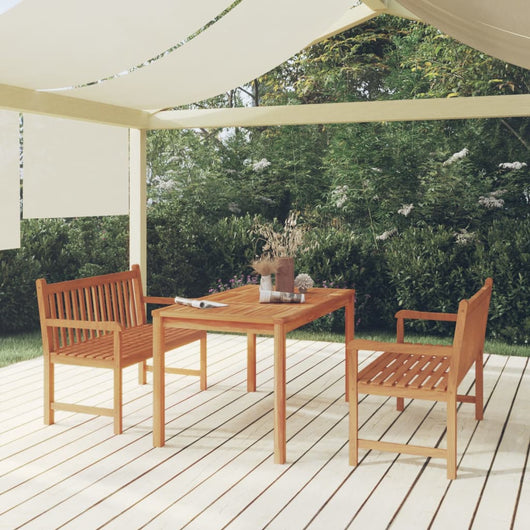 Set da Pranzo per Giardino 3 pz in Legno Massello di Teak cod mxl 44590