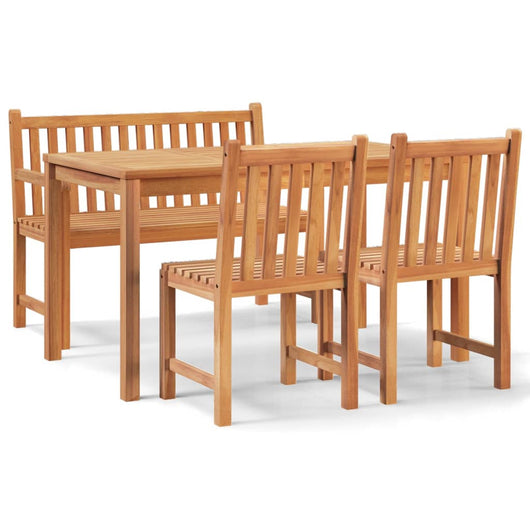 Set da Pranzo per Giardino 4 pz in Legno Massello di Teak 3157151