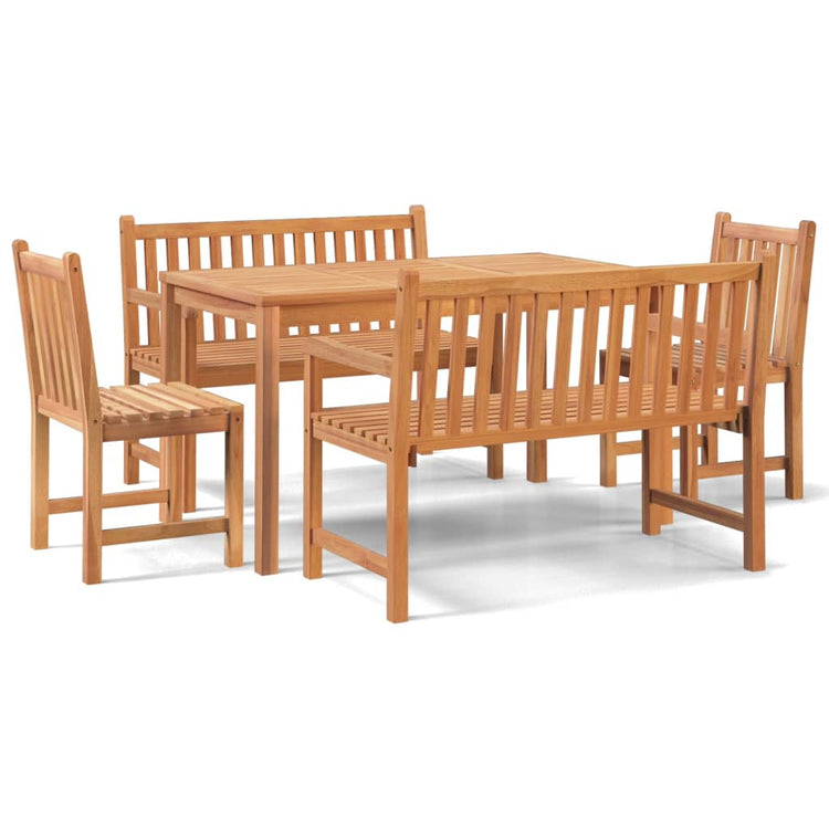 Set da Pranzo per Giardino 5 pz in Legno Massello di Teak cod mxl 44578