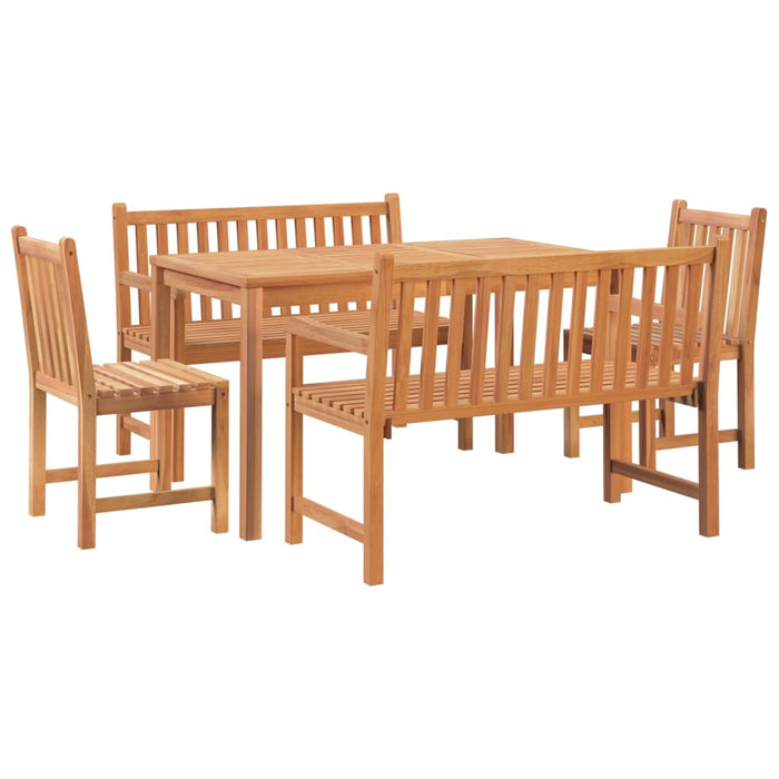 Set da Pranzo per Giardino 5 pz in Legno Massello di Teak cod mxl 44578