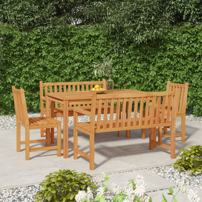 Set da Pranzo per Giardino 5 pz in Legno Massello di Teak cod mxl 44578