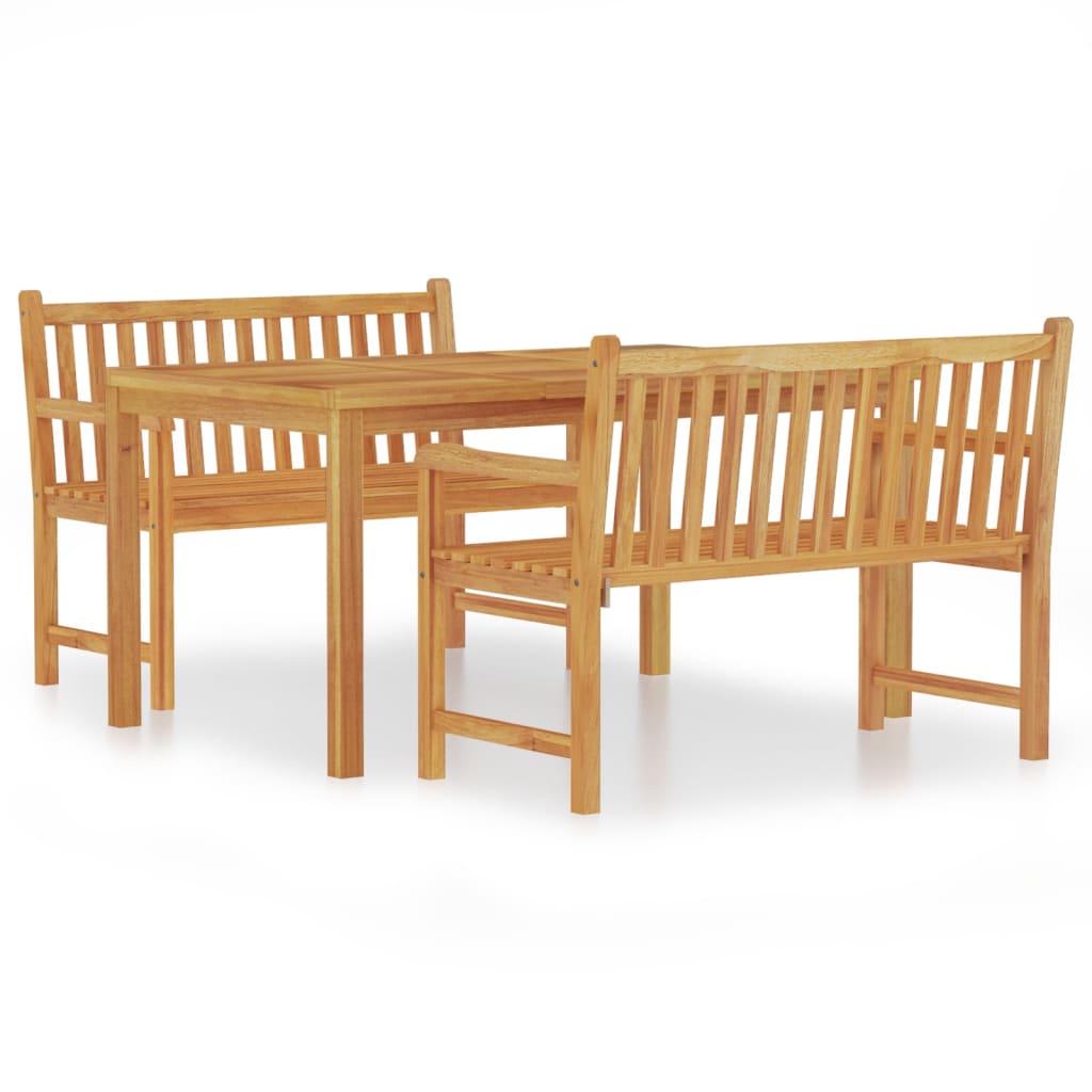 Set da Pranzo per Giardino 3 pz in Legno Massello di Teak cod mxl 43656