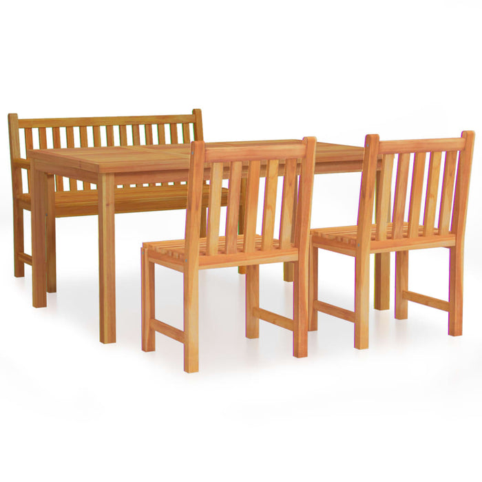 Set da Pranzo per Giardino 4 pz in Legno Massello di Teak cod mxl 43675