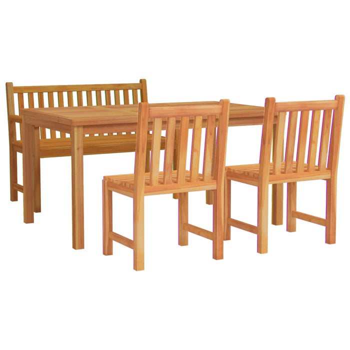 Set da Pranzo per Giardino 4 pz in Legno Massello di Teak cod mxl 43675