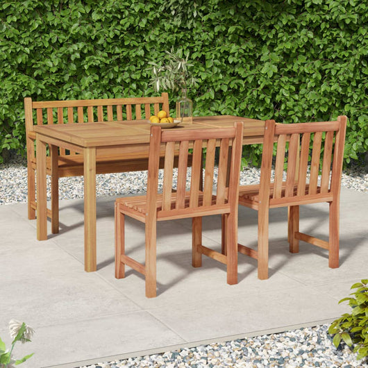 Set da Pranzo per Giardino 4 pz in Legno Massello di Teak cod mxl 43675