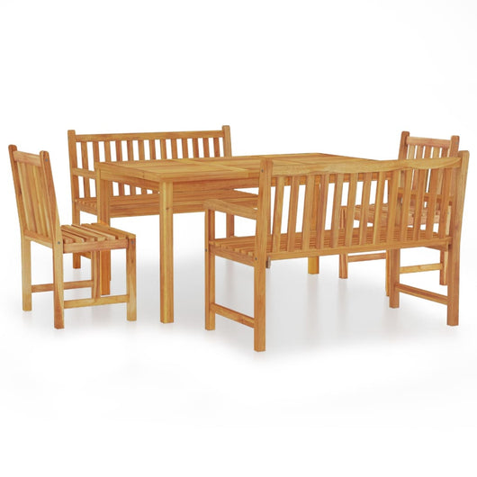 Set da Pranzo per Giardino 5 pz in Legno Massello di Teak 3157155