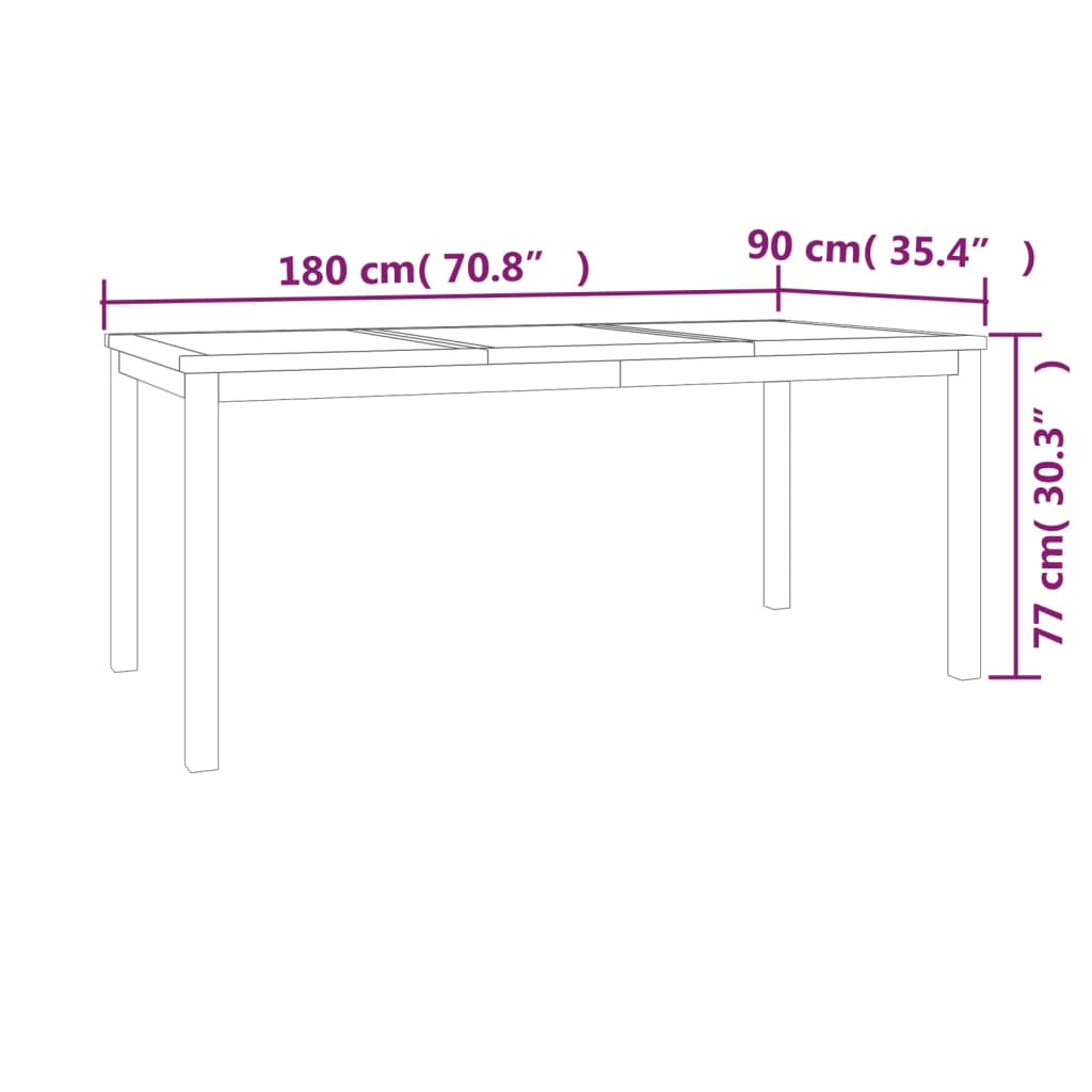 Set da Pranzo per Giardino 3 pz in Legno Massello di Teak 3157156