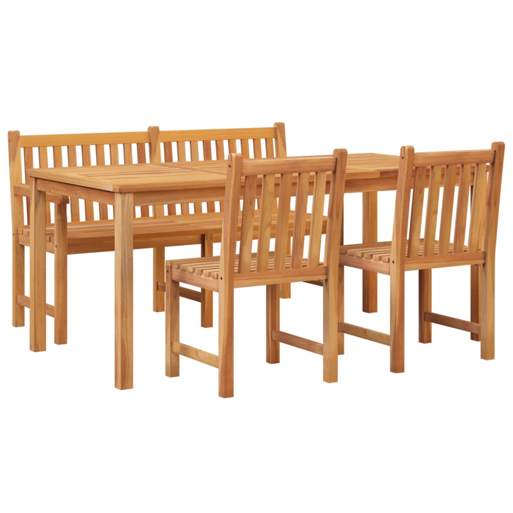 Set da Pranzo per Giardino 4 pz in Legno Massello di Teak cod mxl 36866