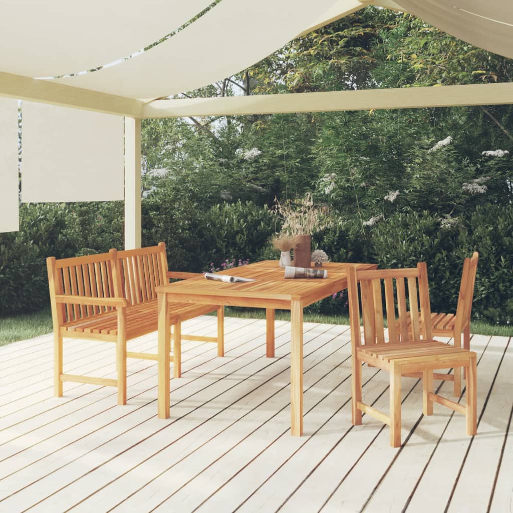 Set da Pranzo per Giardino 4 pz in Legno Massello di Teak cod mxl 36866