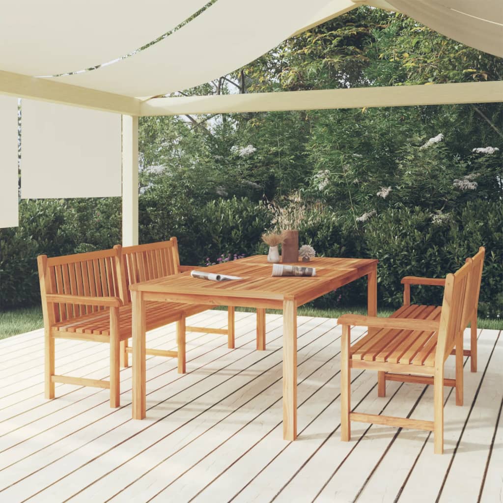 Set da Pranzo per Giardino 3 pz in Legno Massello di Teak cod mxl 43666