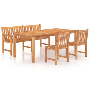 Set da Pranzo per Giardino 4 pz in Legno Massello di Teak cod mxl 43676