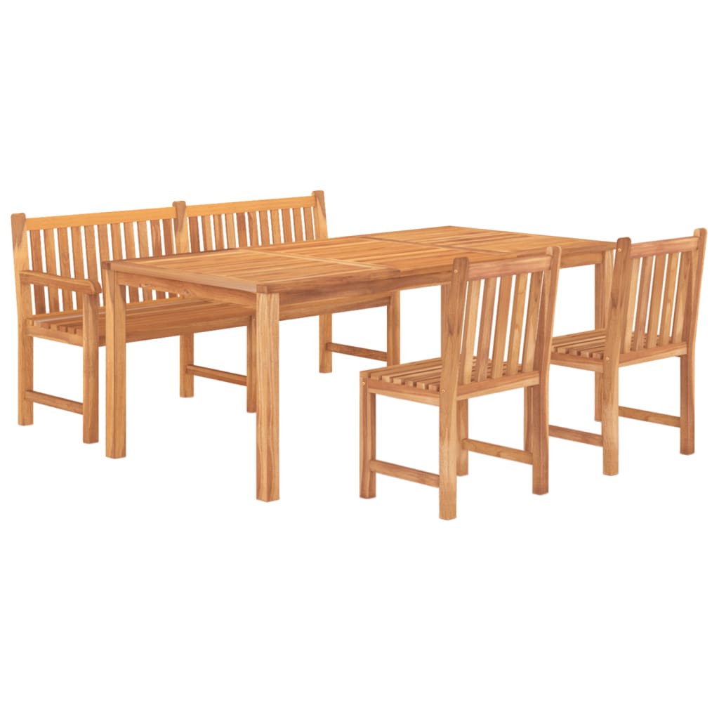 Set da Pranzo per Giardino 4 pz in Legno Massello di Teak cod mxl 43676