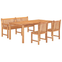 Set da Pranzo per Giardino 4 pz in Legno Massello di Teak cod mxl 43676