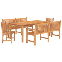 Set da Pranzo per Giardino 5 pz in Legno Massello di Teak cod mxl 43664