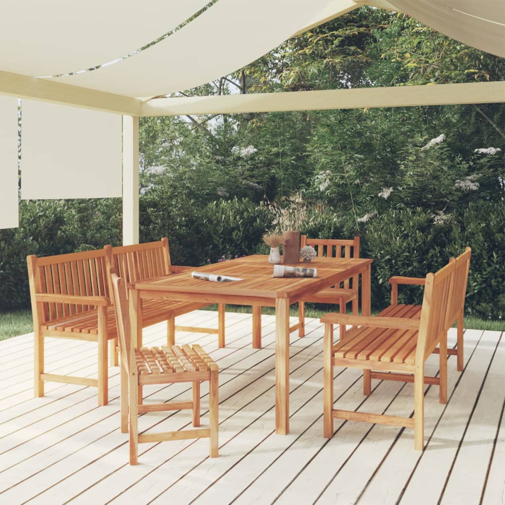 Set da Pranzo per Giardino 5 pz in Legno Massello di Teak cod mxl 43664