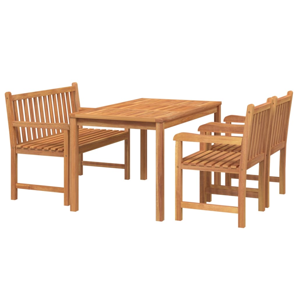 Set da Pranzo per Giardino 4 pz in Legno Massello di Teak cod mxl 44589