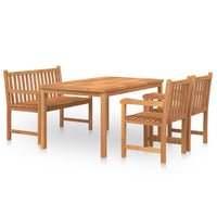 Set da Pranzo per Giardino 4 pz in Legno Massello di Teak 3157166