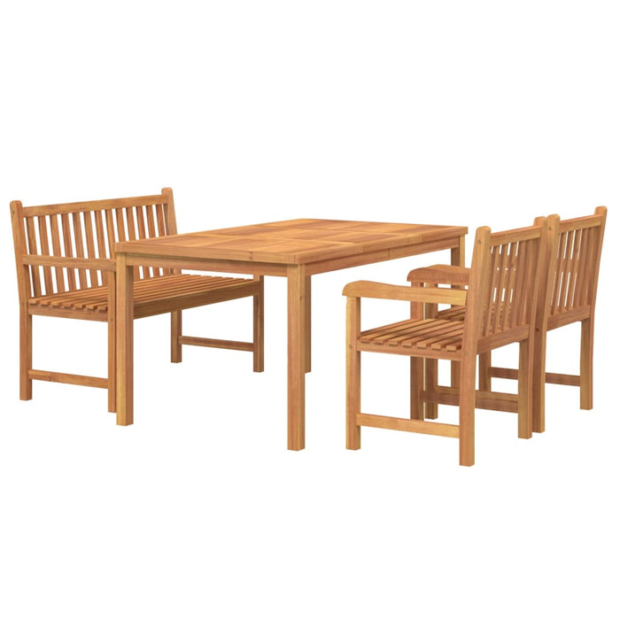 Set da Pranzo per Giardino 4 pz in Legno Massello di Teak 3157166