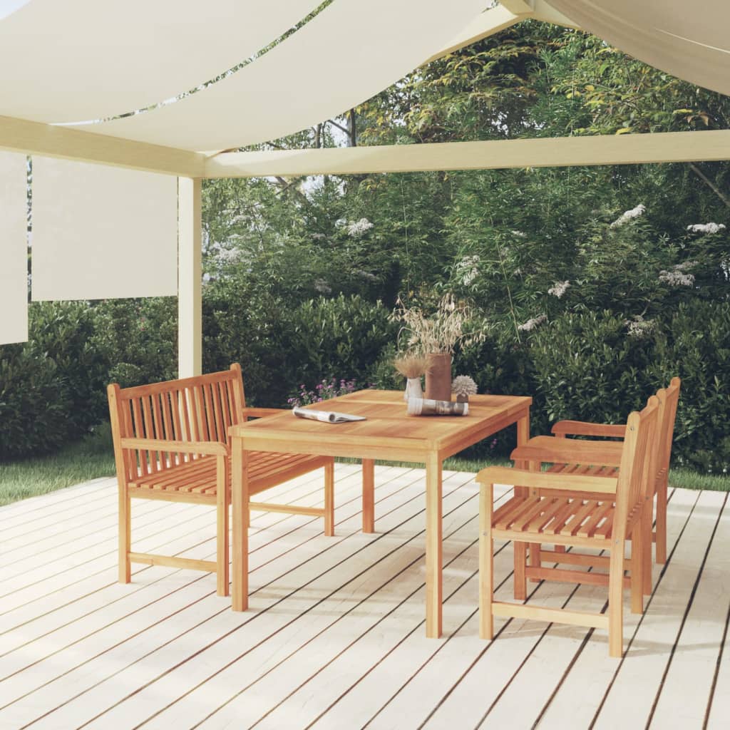 Set da Pranzo per Giardino 4 pz in Legno Massello di Teak 3157166