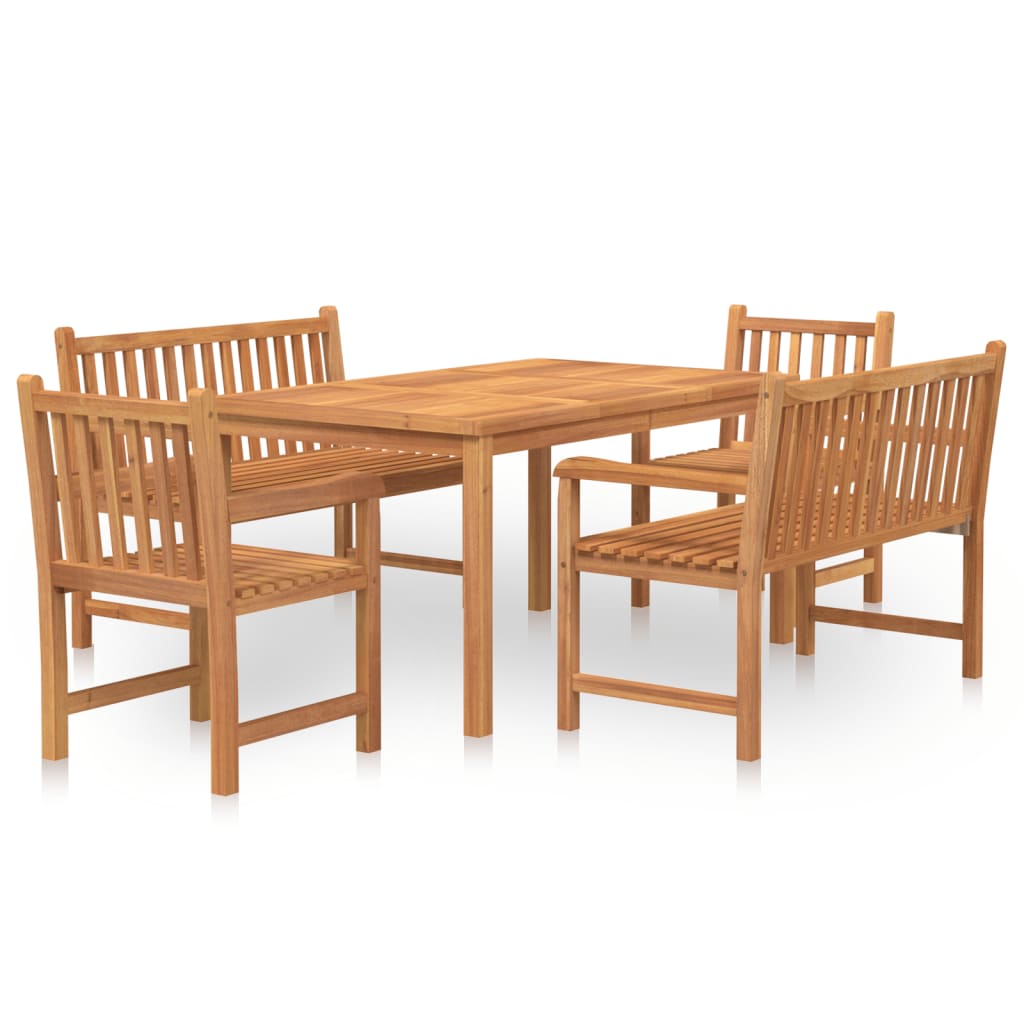 Set da Pranzo per Giardino 5 pz in Legno Massello di Teak 3157167