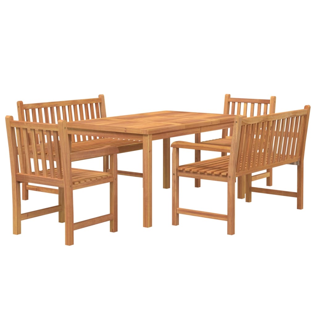 Set da Pranzo per Giardino 5 pz in Legno Massello di Teak 3157167