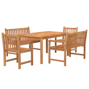 Set da Pranzo per Giardino 5 pz in Legno Massello di Teak 3157167