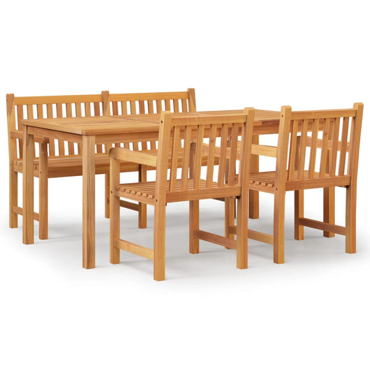 Set da Pranzo per Giardino 4 pz in Legno Massello di Teak 3157169