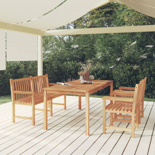 Set da Pranzo per Giardino 4 pz in Legno Massello di Teak 3157169