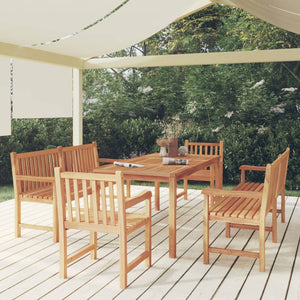 Set da Pranzo per Giardino 5 pz in Legno Massello di Teak 3157170