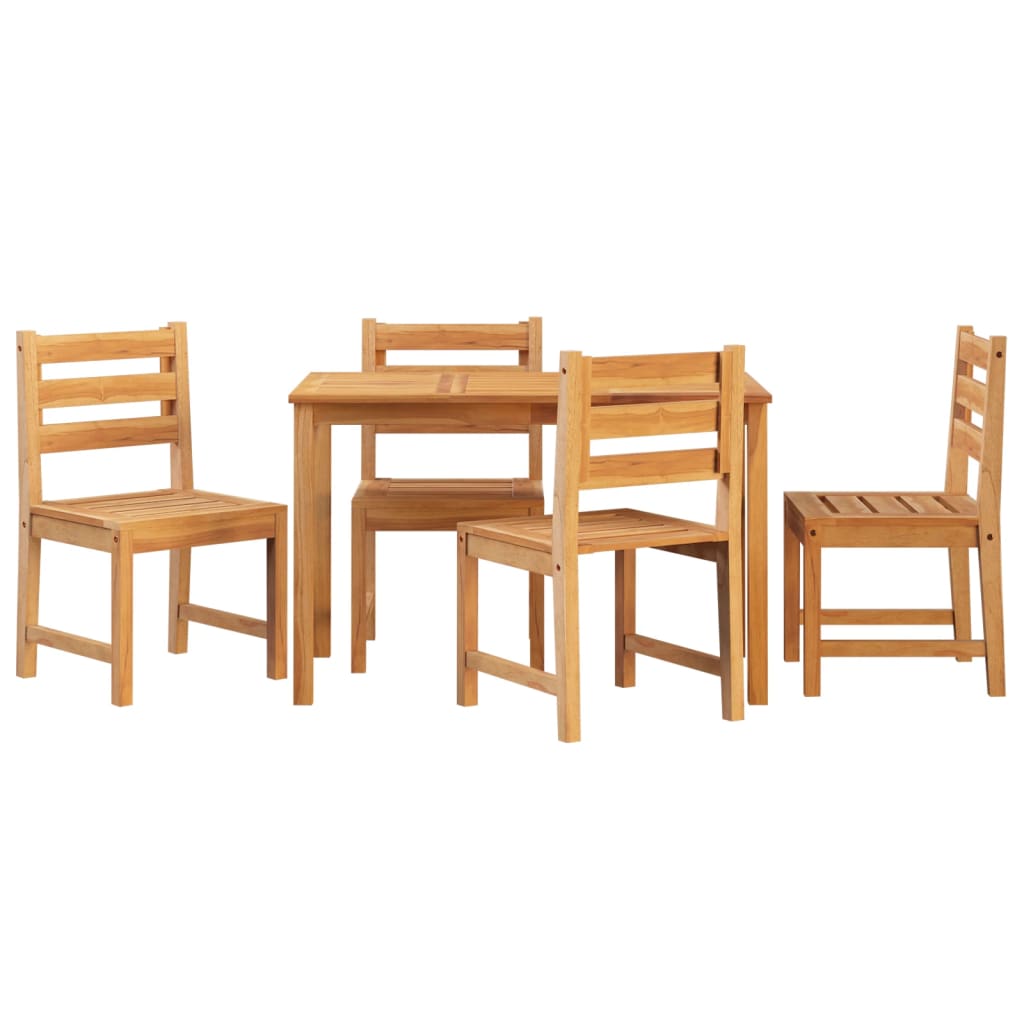 Set da Pranzo per Giardino 5 pz in Legno Massello di Teak cod mxl 47401