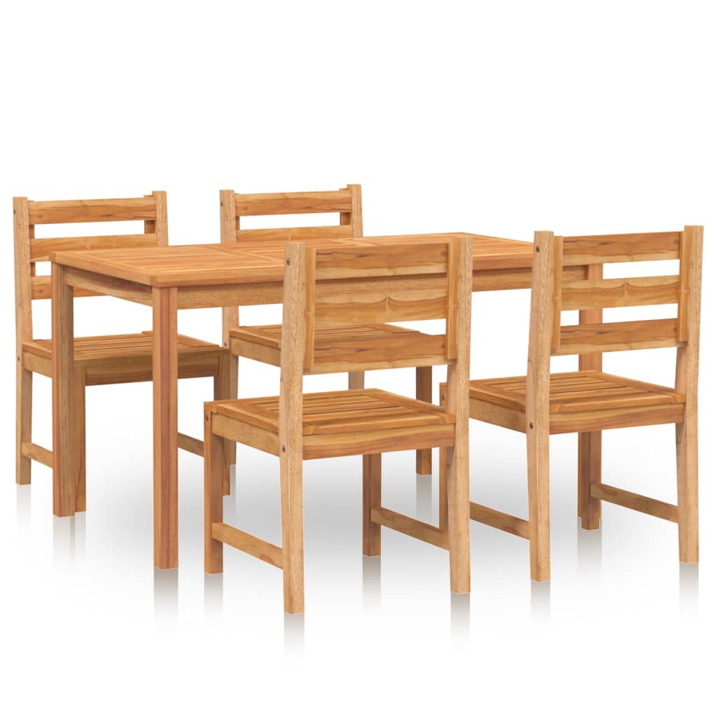 Set da Pranzo per Giardino 5 pz in Legno Massello di Teak cod mxl 53624