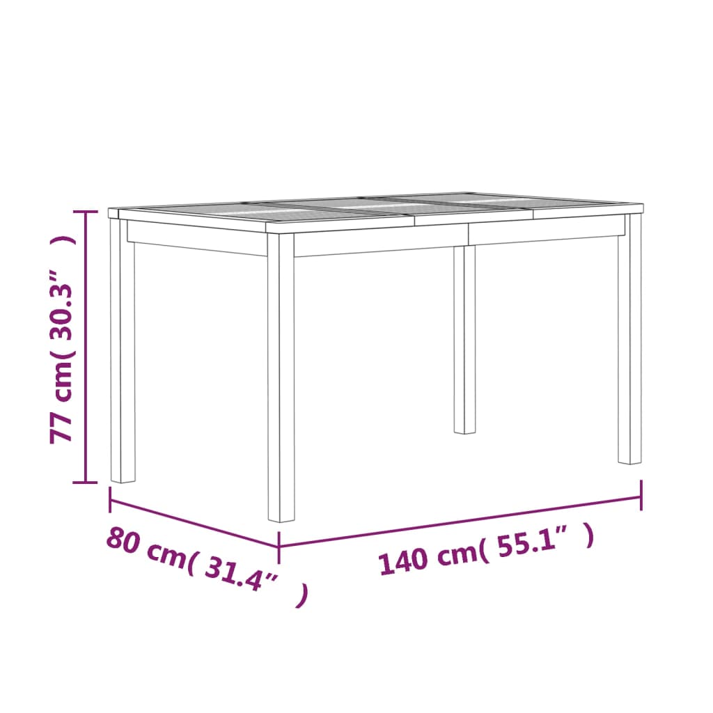 Set da Pranzo per Giardino 5 pz in Legno Massello di Teak cod mxl 53624