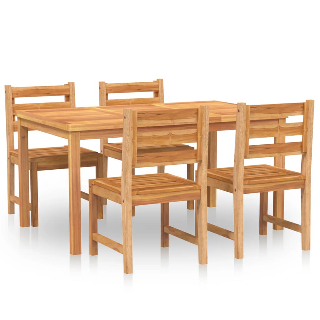 Set da Pranzo per Giardino 5 pz in Legno Massello di Teak cod mxl 43668