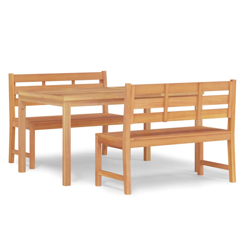 Set da Pranzo per Giardino 3 pz in Legno Massello di Teak cod mxl 37499