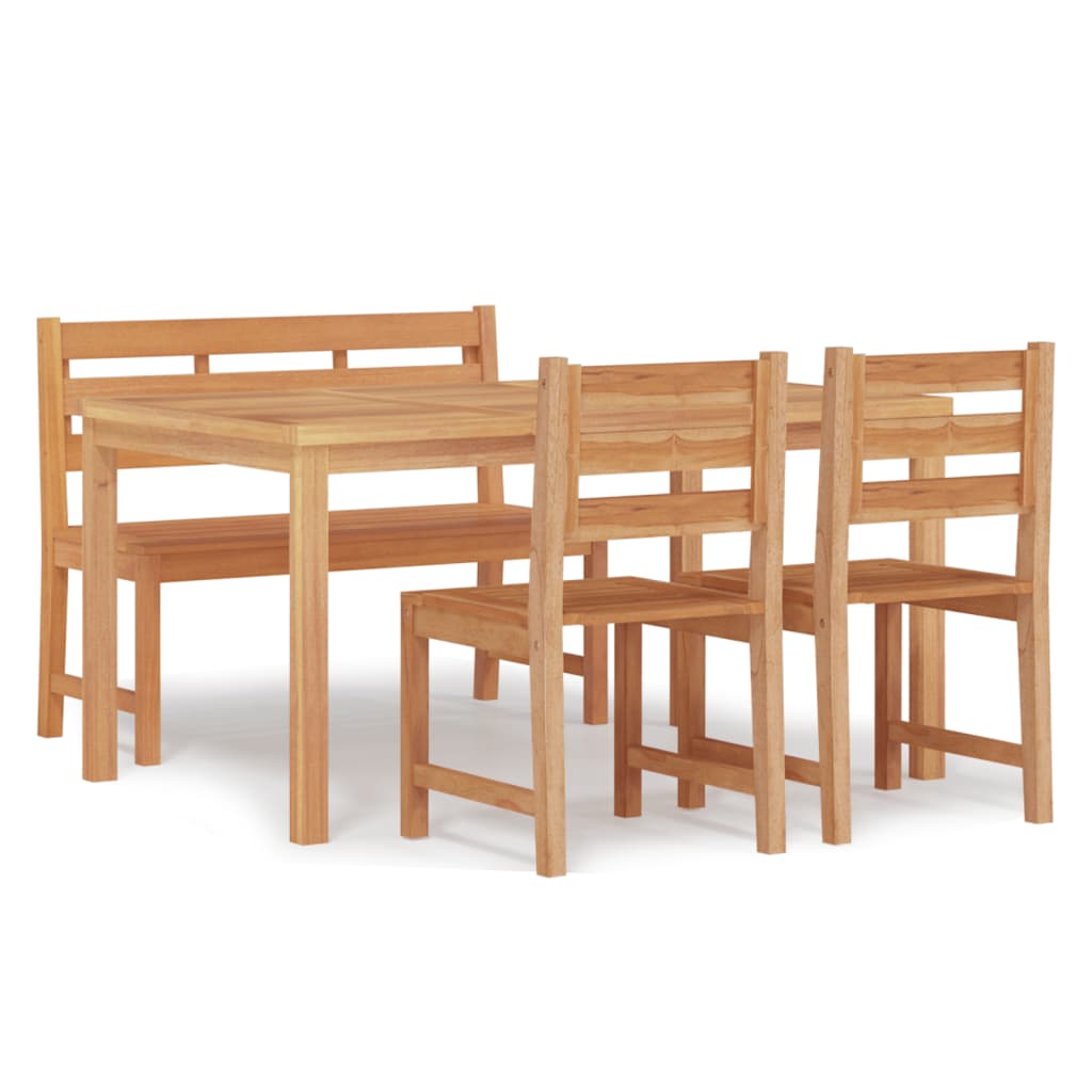 Set da Pranzo per Giardino 4 pz in Legno Massello di Teak cod mxl 43677