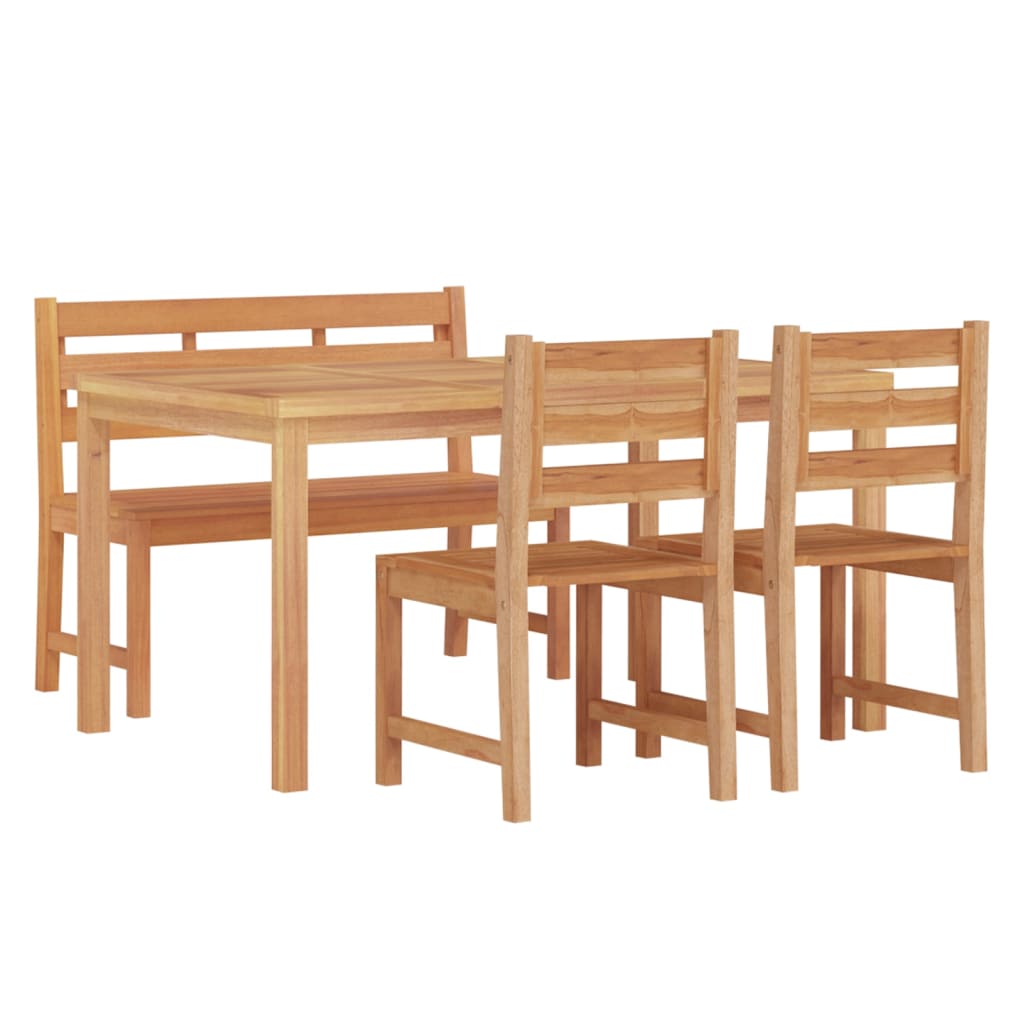 Set da Pranzo per Giardino 4 pz in Legno Massello di Teak cod mxl 43677