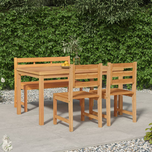 Set da Pranzo per Giardino 4 pz in Legno Massello di Teak cod mxl 43677