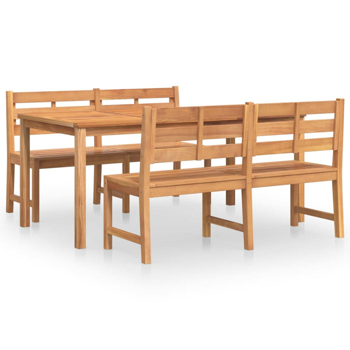 Set da Pranzo per Giardino 3 pz in Legno Massello di Teak 3157199