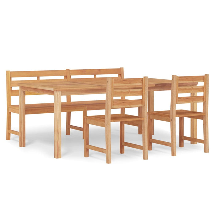 Set da Pranzo per Giardino 4 pz in Legno Massello di Teak cod mxl 43655