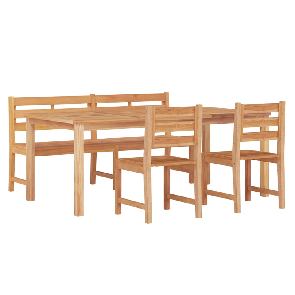 Set da Pranzo per Giardino 4 pz in Legno Massello di Teak cod mxl 43655