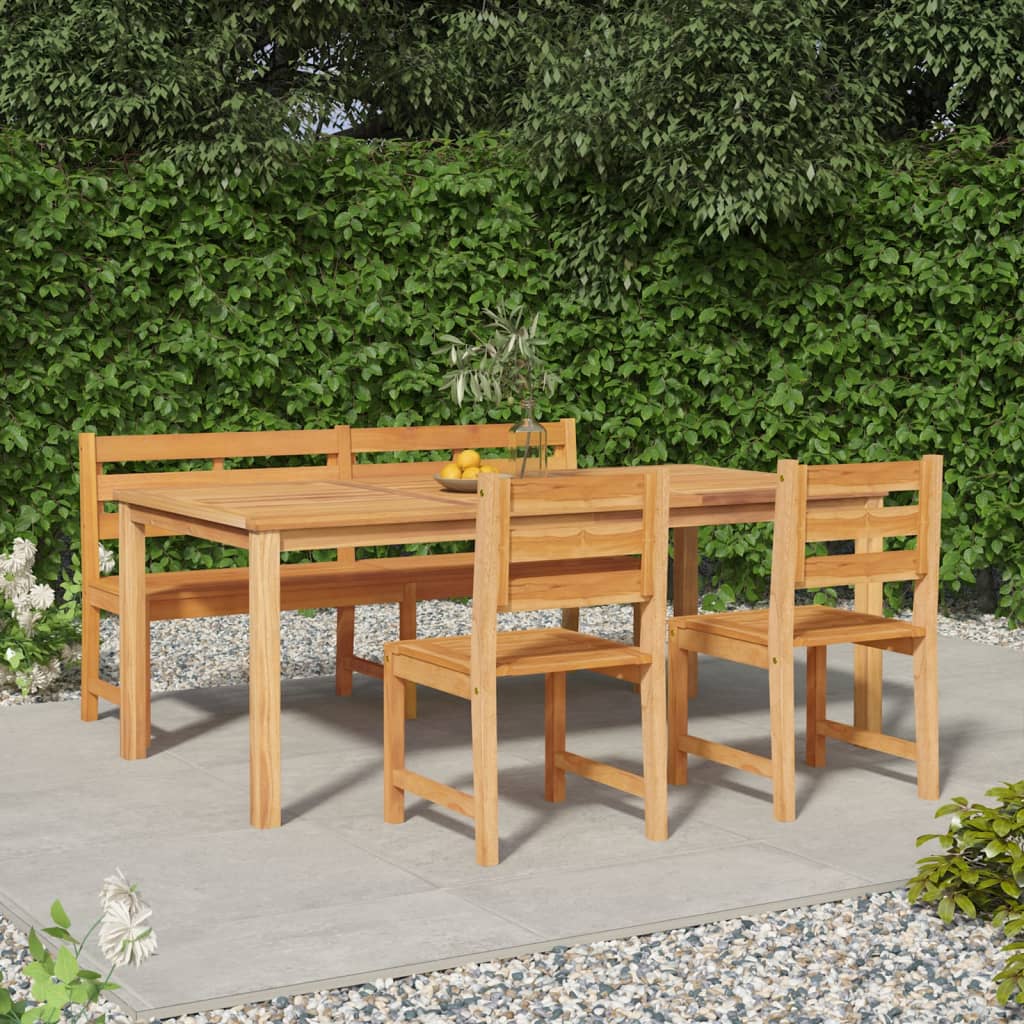 Set da Pranzo per Giardino 4 pz in Legno Massello di Teak cod mxl 43655