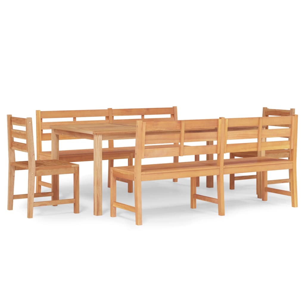 Set da Pranzo per Giardino 5 pz in Legno Massello di Teak cod mxl 35405