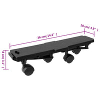 Carrelli da Trasloco con 4 Ruote 10pz Neri Polipropilene 170 kg 3157519