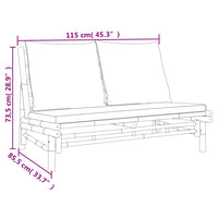 Set Salotto da Giardino 4pz con Cuscini Grigio Scuro Bambù 3156480