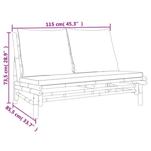 Set Salotto da Giardino 4pz con Cuscini Grigio Scuro Bambù 3156480