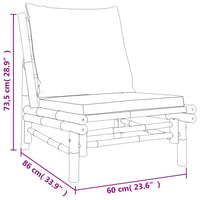 Set Salotto da Giardino 4pz con Cuscini Grigio Scuro Bambù 3156480